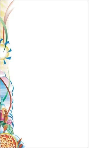 Choice 8 1/2" x 14" Menu Paper Left Insert - Pasta Themed Table Setting Design - 100/Pack