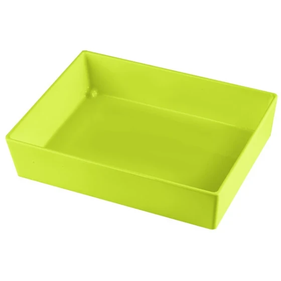 TableCraft CW5004LG Simple Solutions 1/2 Size Lime Green Cast Aluminum Straight Sided Bowl - 3" Deep