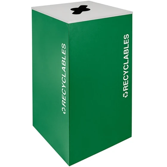 Ex-Cell Kaiser RC-KD36-R EGX Kaleidoscope XL Series Emerald Texture Square 36 Gallon Customizable Recyclables Receptacle