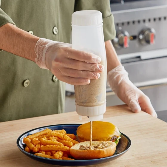 San Jamar EZ-KLEEN® 20 oz. Sauce Bottle with Large Valve 857320L