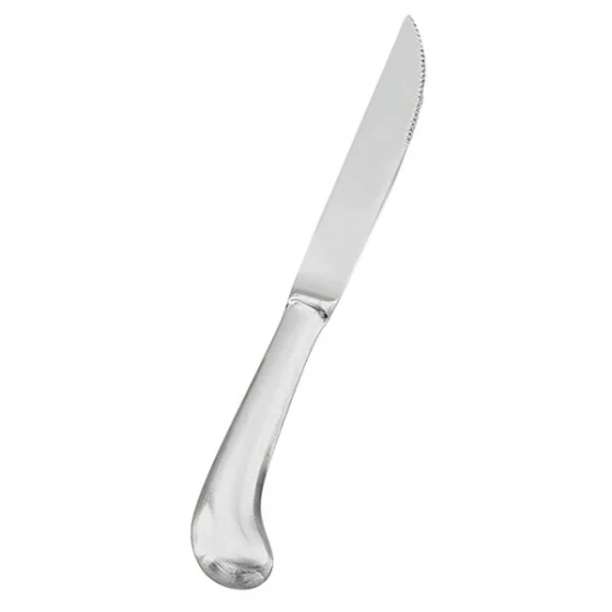 Vollrath 48130 Queen Anne 9 1/2" 18/0 Stainless Steel Heavy Weight Hollow Pistol Grip Handle Steak Knife - 12/Case
