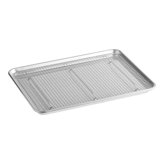 Baker's Lane Half Size 18 Gauge 13 inch x 18 inch Wire in Rim Aluminum Sheet Pan with Stainless Steel Footed Cooling Rack