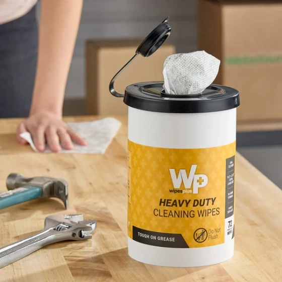 WipesPlus 10" x 12 1/4" 72-Count No-Rinse Heavy-Duty Surface Cleaning Wipes - 6/Case