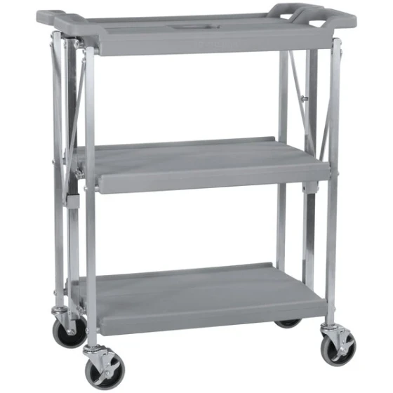 Carlisle SBC152123 Fold 'N Go 15" x 21" Gray Folding Utility Cart