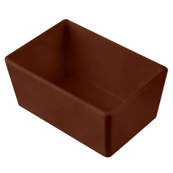 TableCraft CW5020BR Simple Solutions 1/9 Size Brown Cast Aluminum Straight Sided Bowl - 3" Deep