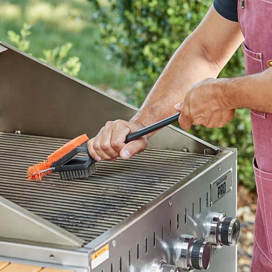 Mr. Bar-B-Q 16 1/8" Triple-Action Grill Brush with Soft Grip Handle 60331Y