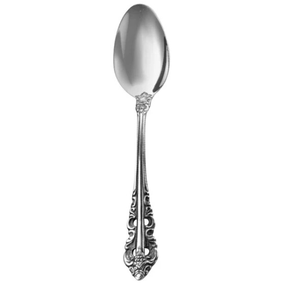 Walco Classic Baroque from Steelite International WL6801 4 3/8" 18/10 Stainless Steel Extra Heavy Weight Teaspoon - 12/Case