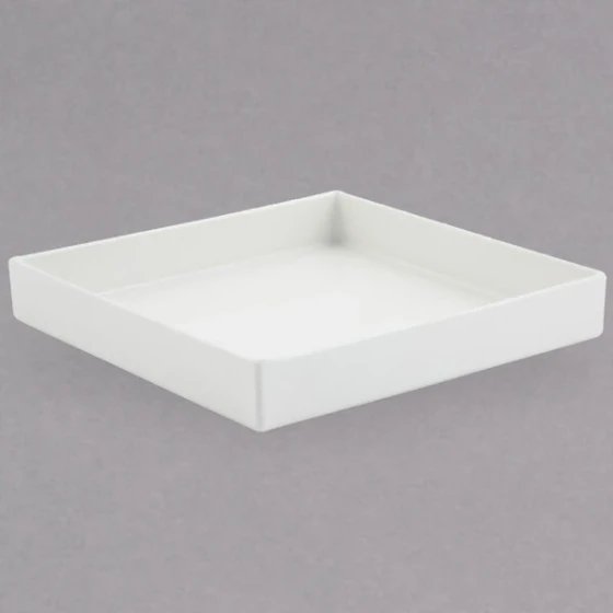 Bon Chef 9516S 48 oz. White Sandstone Finish Cast Aluminum Straight Sided Square Bowl