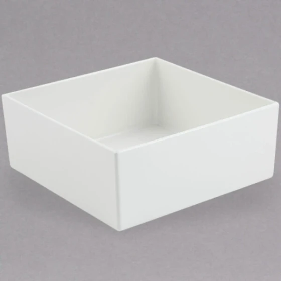 Bon Chef 9518S 180 oz. White Sandstone Finish Cast Aluminum Straight Sided Square Bowl