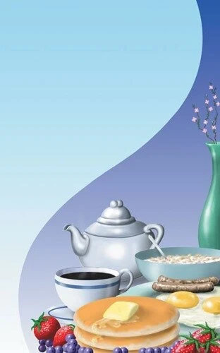 Choice 8 1/2" x 14" Menu Paper - Breakfast Themed Table Setting Design Cover - 100/Pack