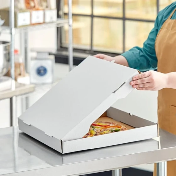 Choice 16" x 16" x 2" White Customizable Corrugated Plain Pizza Box - 50/Case