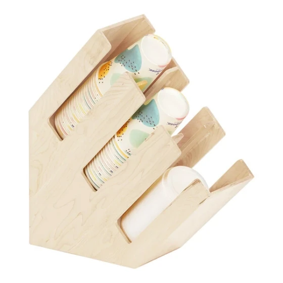 Cal-Mil Blonde Maple Wood 3-Section Countertop Cup / Lid Organizer 2048-3-71