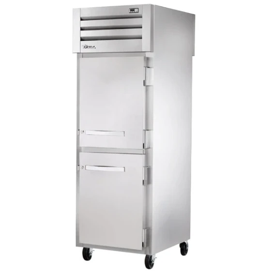 True STR1FPT-2HS-2HS Spec Series 27 1/2" Solid Half Door Pass-Through Freezer