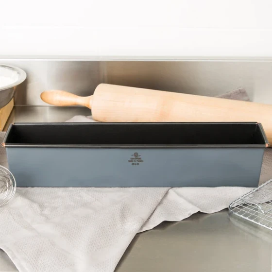 Matfer Bourgeat 331077 Exopan Steel 5.25 lb. Non-Stick Bread Loaf Pan - 15 3/4 inch x 3 1/8 inch x 3 1/8 inch