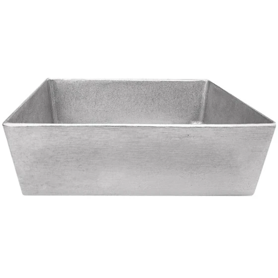TableCraft CW5024N Simple Solutions 1/4 Size Natural Finish Cast Aluminum Straight Sided Bowl - 3" Deep