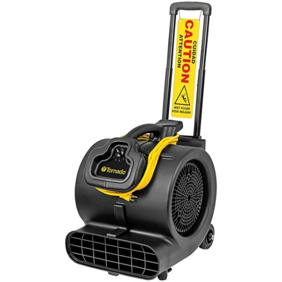 Tornado 98786 Windshear 3200 3-Speed Safety Air Mover with Caution Wet Floor Sign - 3/5 hp