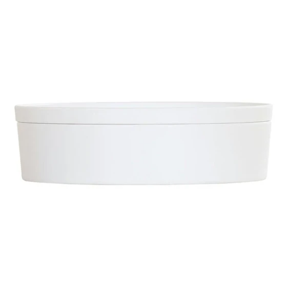 Cal-Mil 7" White Round Melamine Bento Box - 3/Case