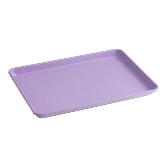 Baker's Lane Allergen-Free Half Size 18 Gauge Non-Stick 13 inch x 18 inch Wire in Rim Aluminum Bun / Sheet Pan