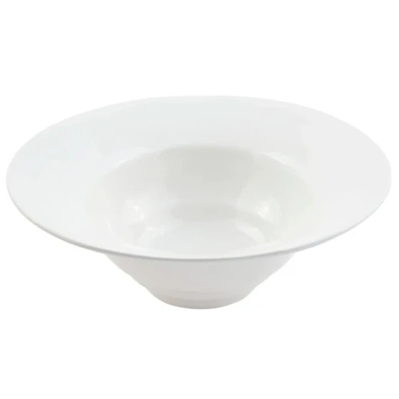 Bon Chef 9172 3 Qt. White Sandstone Finish Cast Aluminum Wide Rim Bowl