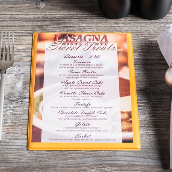 Menu Solutions H500A MANDRN Hamilton 5 1/2" x 8 1/2" Single Panel Two View Mandarin Menu Board