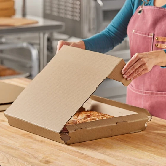 Choice 14" x 14" x 2" Kraft Corrugated Plain Chicago-Style Pizza Box - 50/Bundle