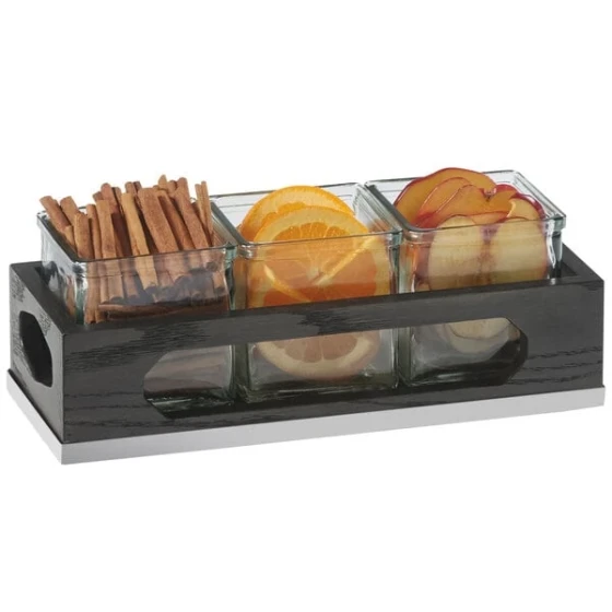 Cal-Mil 3806-87 Cinderwood Three Jar Condiment Organizer - 12 3/4" x 5" x 5"