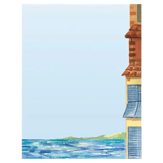 Choice 8 1/2" x 11" Menu Paper - Mediterranean Themed Venice Design Right Insert - 100/Pack