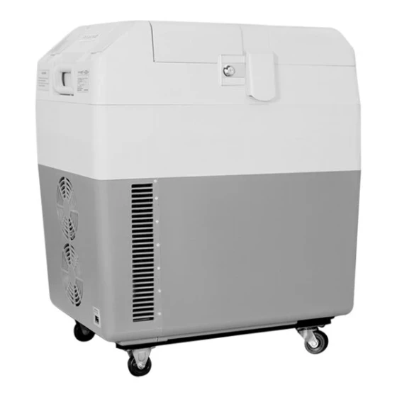 Summit Appliance SPRF36M2 Accucold 1.0 Cu. Ft. Gray / White DC-Powered Portable Medical Cart Refrigerator / Freezer with Lock and Wheels - 12/24VDC