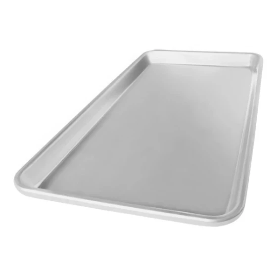 Chicago Metallic StayFlat 1/3 Size 9 5/16 inch x 17 3/4 inch 16 Gauge Open Bead / Semi-Curled Rim Aluminum Bun / Sheet Pan 45052