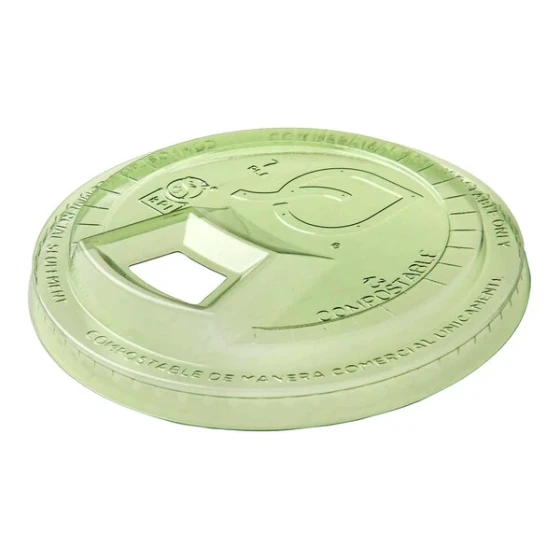 Eco-Products Veridian GreenStripe 9-24 oz. Green PLA Plastic Compostable Cold Cup Sip Lid - 1,000/Case