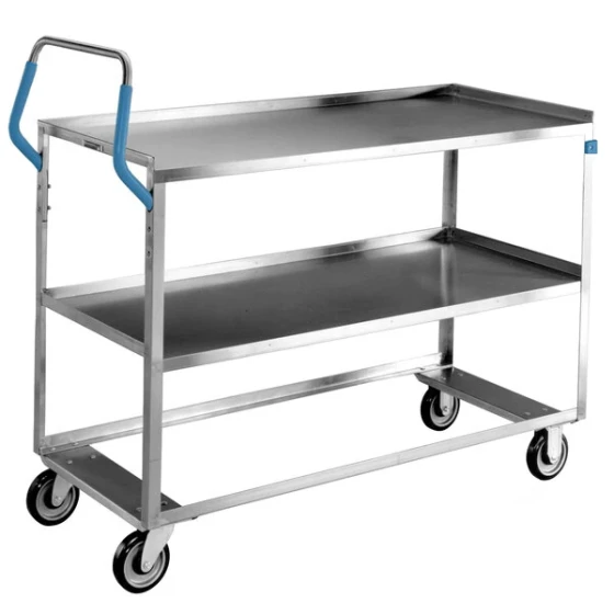 Lakeside 4958 Heavy-Duty Stainless Steel Two Shelf Handler Series Utility Cart - 55" x 22 3/4" x 39 3/8"