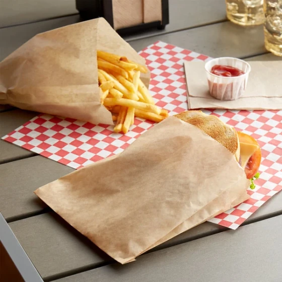 Carnival King 6" x 3/4" x 6 1/2" Kraft Sandwich / Extra Large French Fry Bag - 2,000/Case