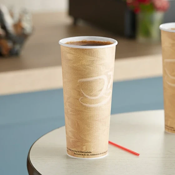 Solo Mistique 24 oz. Single-Sided Poly Paper Hot Cup - 500/Case