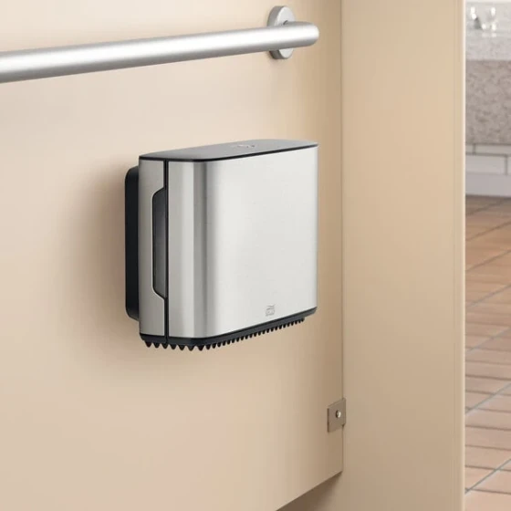 Tork Image Mini Jumbo 465500 Stainless Steel Double Jumbo Roll Horizontal Toilet Paper Dispenser T2