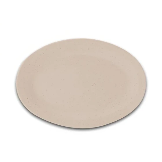 GET OP-614-S Sandstone 13 1/4" x 9 3/4" SuperMel Oval Platter - 12/Case