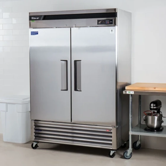 Turbo Air TSR-49SD-N6 Super Deluxe 54" Bottom Mounted Solid Door Reach-In Refrigerator with LED Lighting