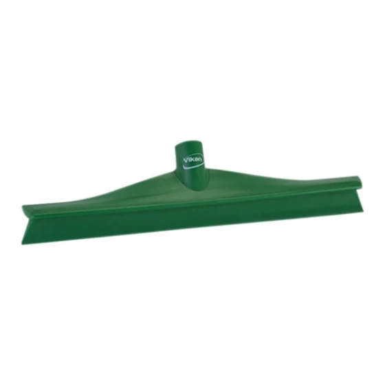 Vikan 71402 15 3/4" Green Ultra-Hygienic Single Blade Rubber Floor Squeegee with Plastic Frame