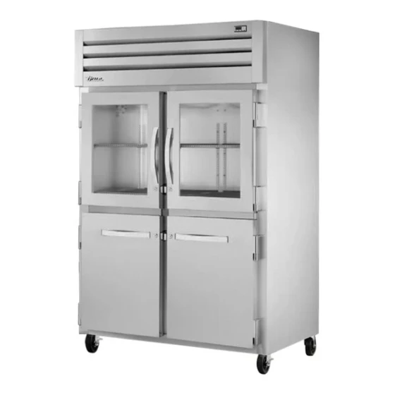 True STR2R-2HG/2HS-HC Spec Series 52 5/8" Glass and Solid Half Door Reach-In Refrigerator