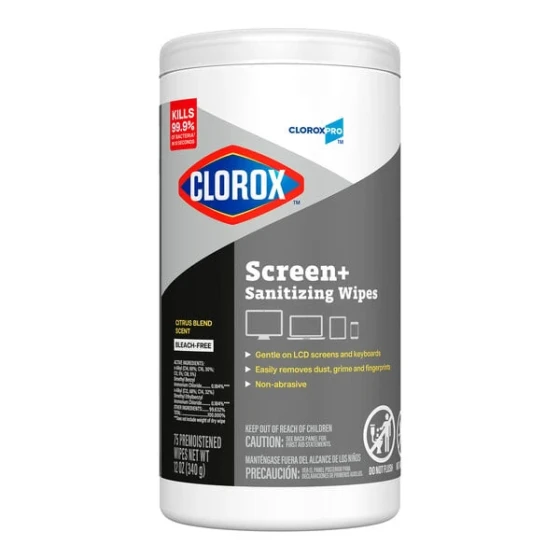 CloroxPro Clorox CLO60724CT 75-Count Citrus Screen+ Sanitizing Wipes - 6/Case