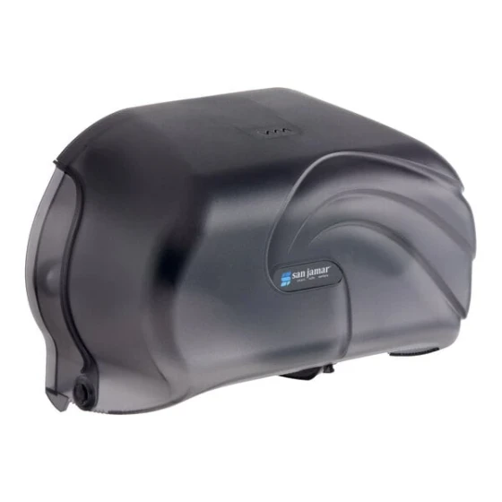 San Jamar R3690TBK Versatwin Ocean Double Roll Toilet Tissue Dispenser - Black Pearl