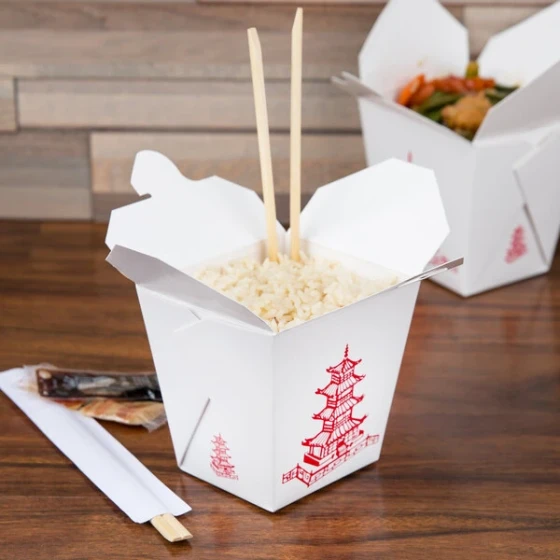 Fold-Pak 26MWPAGODM 26 oz. Pagoda Chinese / Asian Microwavable Paper Take-Out Container - 450/Case
