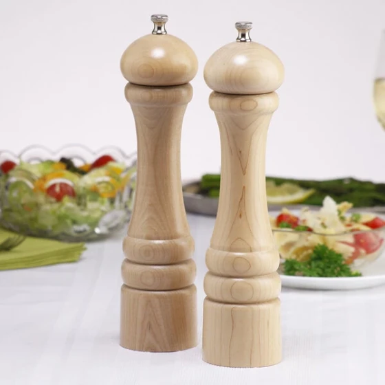 Chef Specialties 10202 Professional Series 10" Customizable Imperial Natural Finish Pepper Mill and Salt Mill