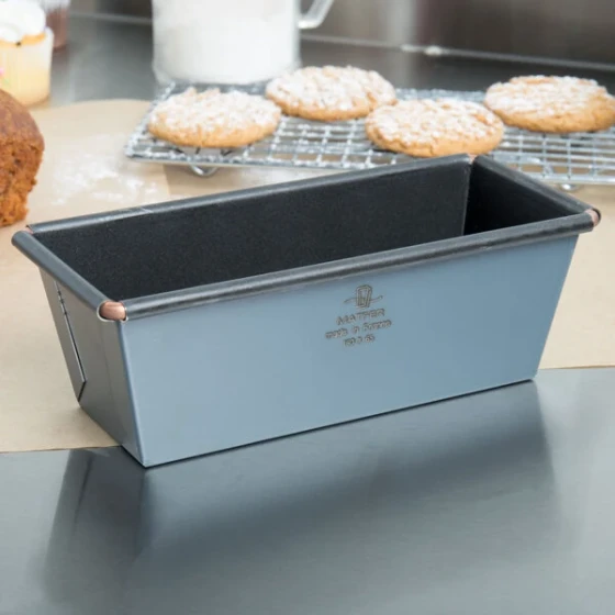 Matfer Bourgeat 331094 Exopan Steel Non-Stick Flared Bread Loaf Pan - 6 1/4 inch x 2 1/2 inch x 2 1/4 inch