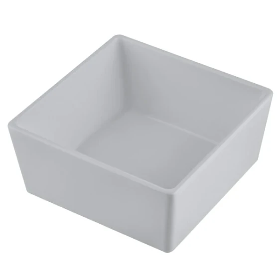 TableCraft CW5016N Simple Solutions 1/6 Size Natural Finish Cast Aluminum Straight Sided Bowl - 3" Deep