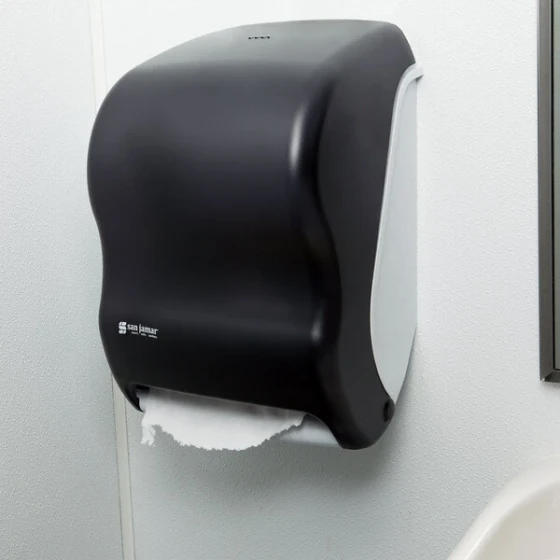 San Jamar T1300TBK Tear-N-Dry Classic Hands Free Roll Towel Dispenser - Black Pearl