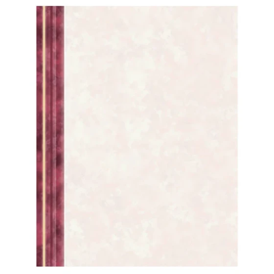 Choice 8 1/2" x 11" Menu Paper Left Insert - Ribbed Marble Border - 100/Pack