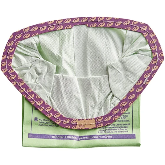ProTeam 107666 Open Collar Intercept Micro Filter Bag for GoFit® 3 Backpack Vacuums - 10/Pack