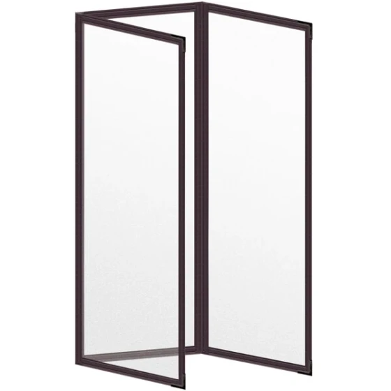 H. Risch, Inc. TET Deluxe Sewn 4 1/4" x 14" Brown 6 View Foldout Vinyl Menu Cover With Black Smooth Corners and Matte Finish