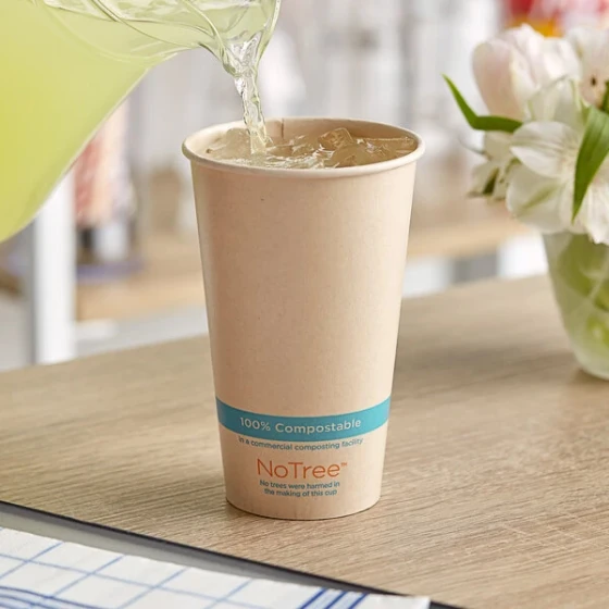 World Centric NoTree 16 oz. Natural Compostable Paper Cold Cup - 1,000/Case