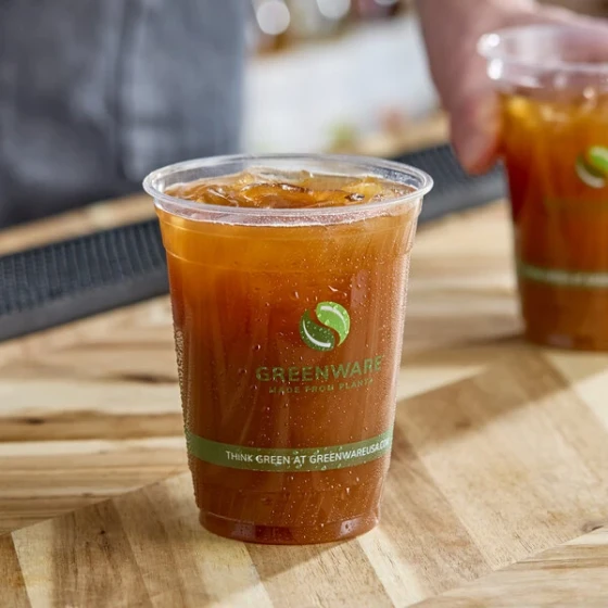 Fabri-Kal GC16S Greenware 16 / 18 oz. Compostable Printed Plastic Cold Cup - 1,000/Case